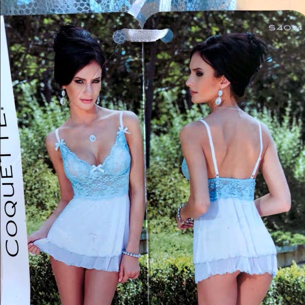 NWT Coquette Blue white Snow White lingerie